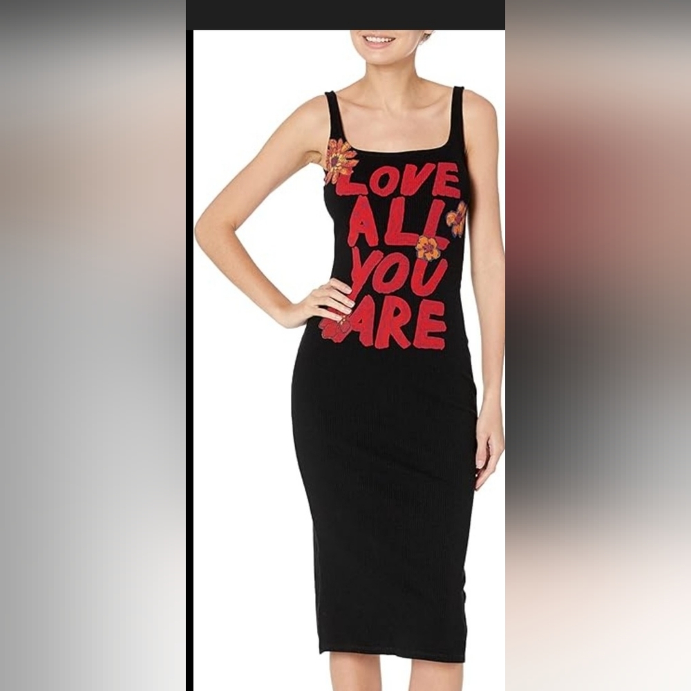 Desigual Black Top with Red Accents